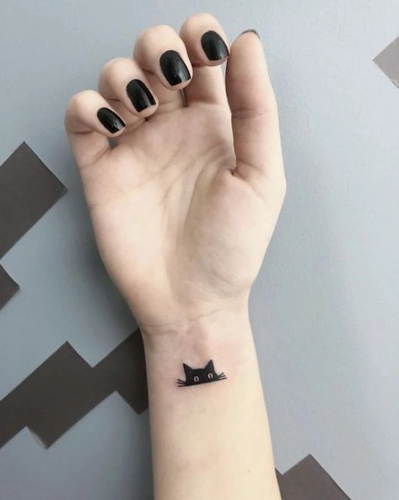 Hình xăm mèo mini dễ thương
