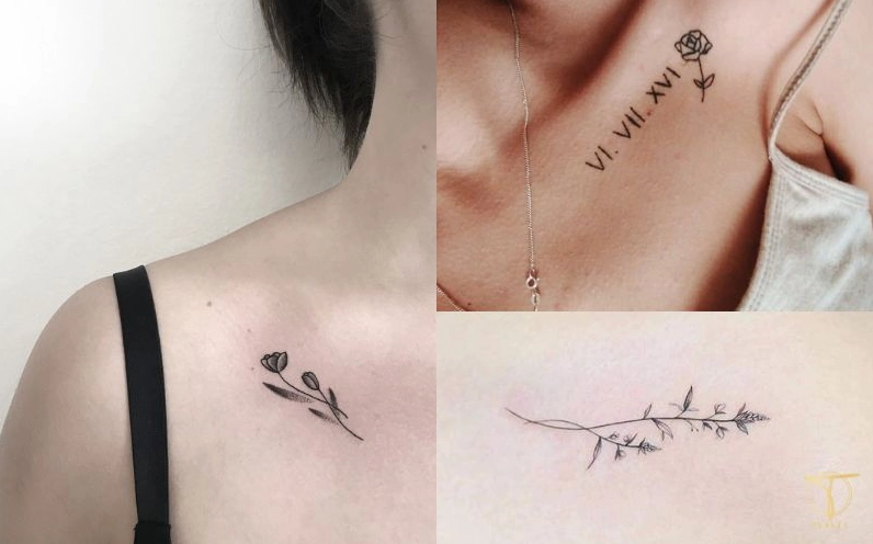 Hình xăm mini ở ngực nữ
