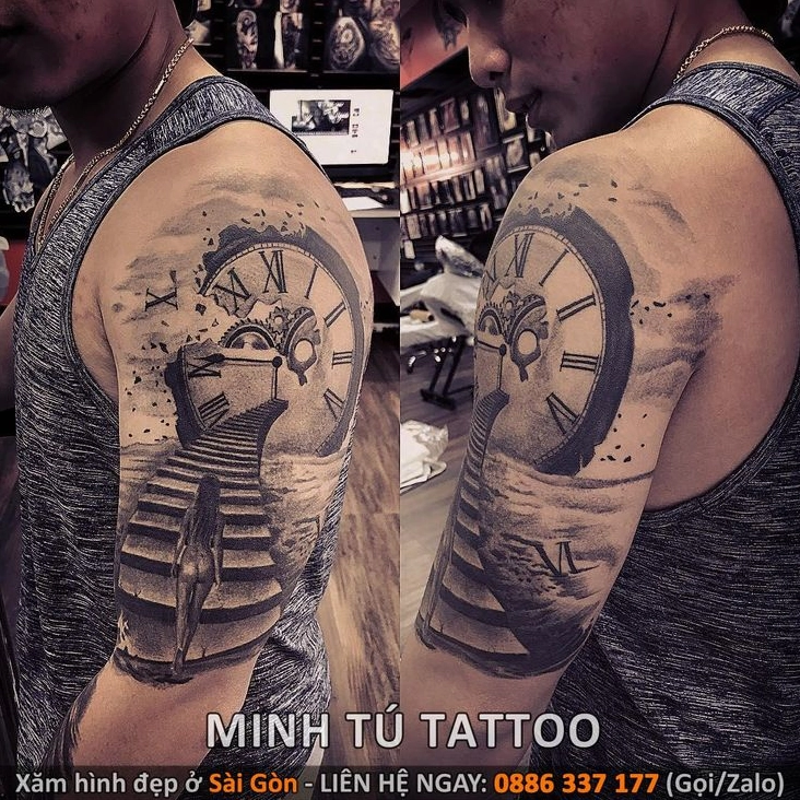 Hình xăm sói bắp tay nam mạnh mẽ