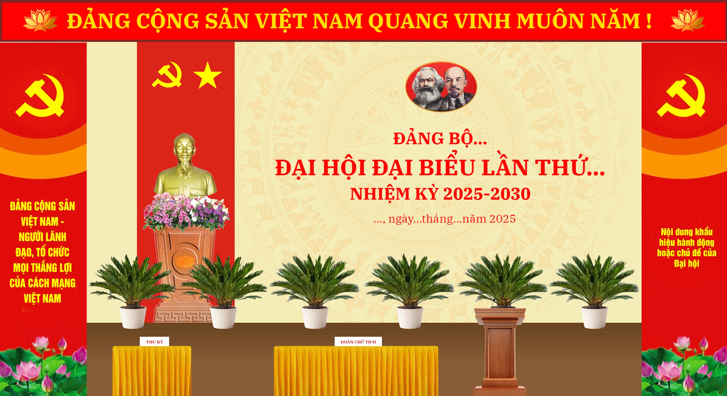 Hướng dẫn trang trí đại hội chi bộ