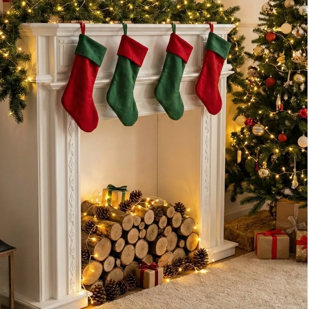 Kệ lò sưởi decor Giáng Sinh