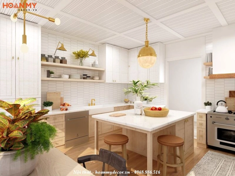Kệ mở trang trí phòng bếp
