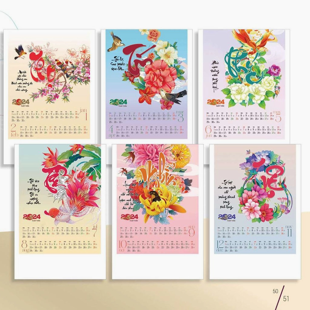 Lịch treo tường tô màu
