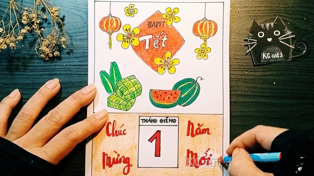 Lịch treo tường vẽ tay