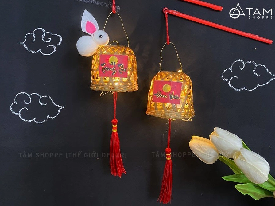 Lồng đèn tre con thỏ trang trí