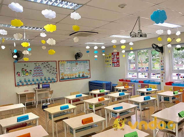 Lớp học được trang trí sinh động
