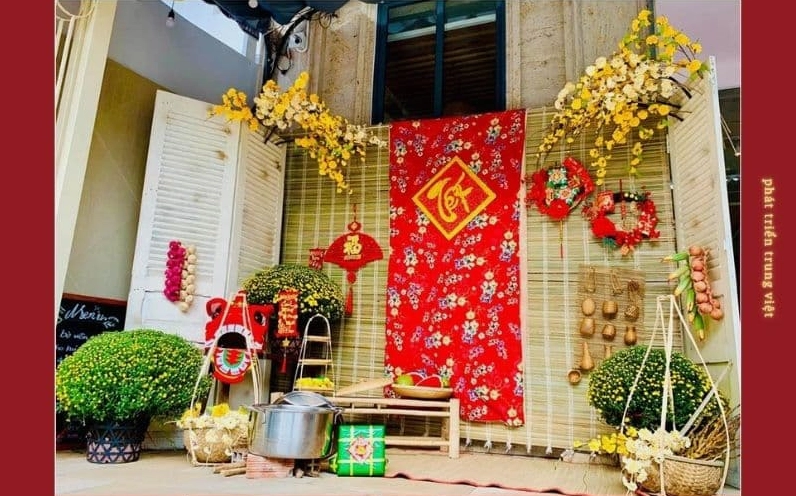 Lựa chọn màu sắc chủ đạo cho tiểu cảnh Tết