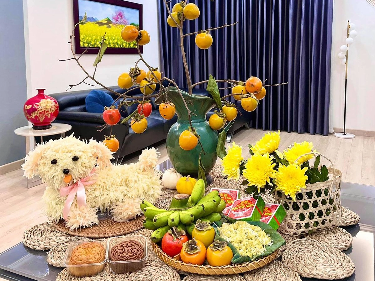 Mâm cỗ mặn Trung Thu với cách trang trí rau củ