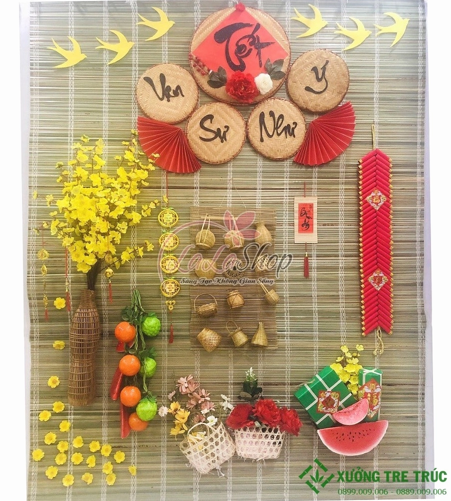 Mành tre cho ban công Tết