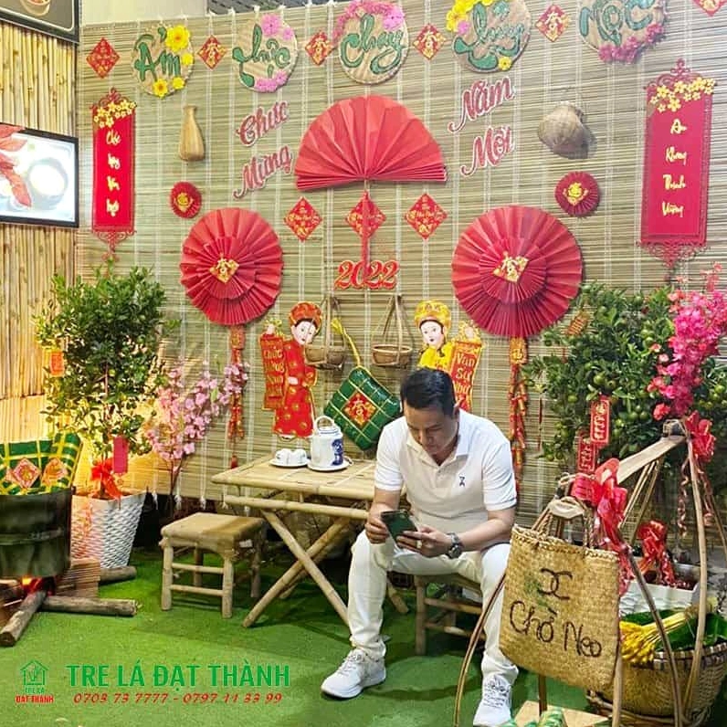 Mành tre trang trí Tết cho không gian ấm cúng