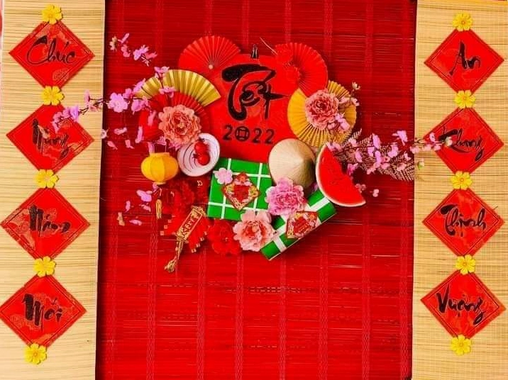 Mành tre trang trí Tết đẹp