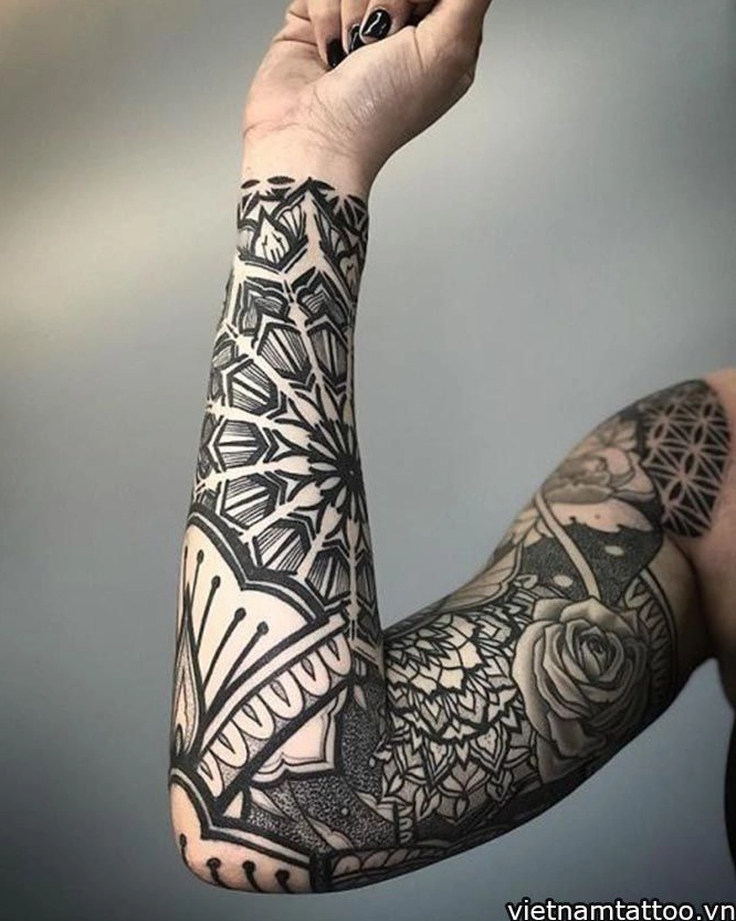 Mẫu hình xăm full tay nam đẹp