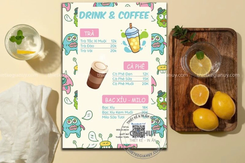 Mẫu menu dễ thương