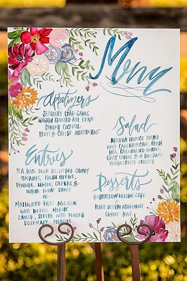 Mẫu menu tiệc cưới