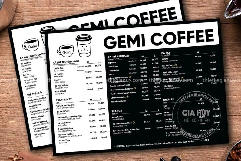 Menu đơn giản cầm tay
