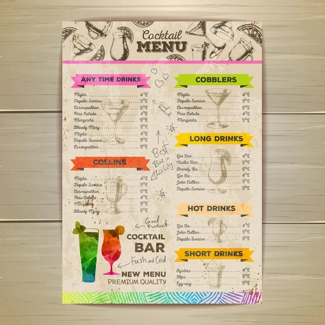 Menu trà sữa vintage