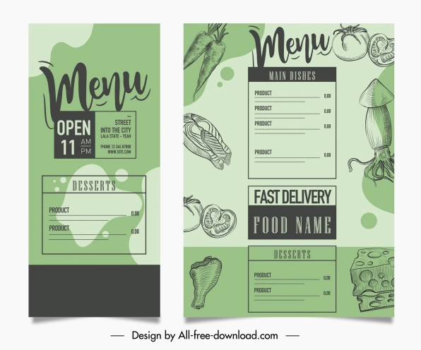 Menu trang trí cổ điển