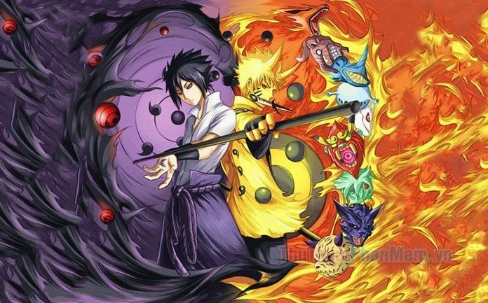 Naruto và Sasuke chiến đấu