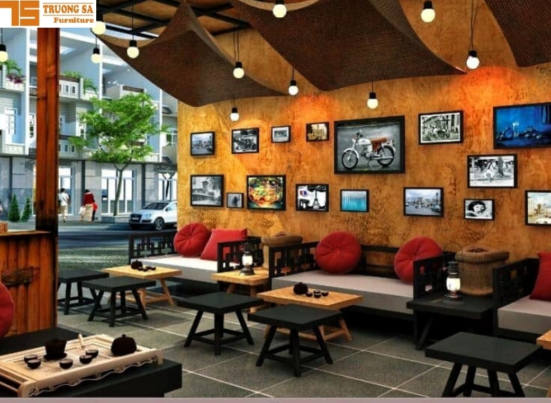Quán cafe phong cách Industrial với nội thất kim loại