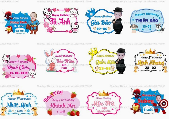 Tên trang trí sinh nhật với bóng bay