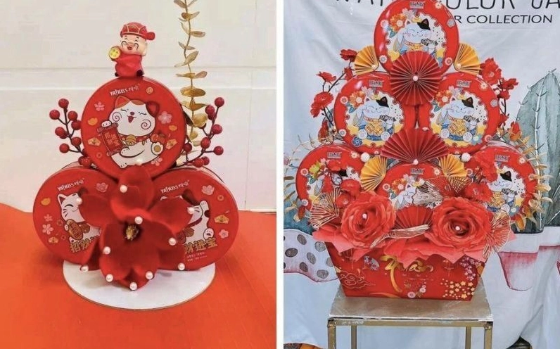 Tháp bánh tết hình chóp
