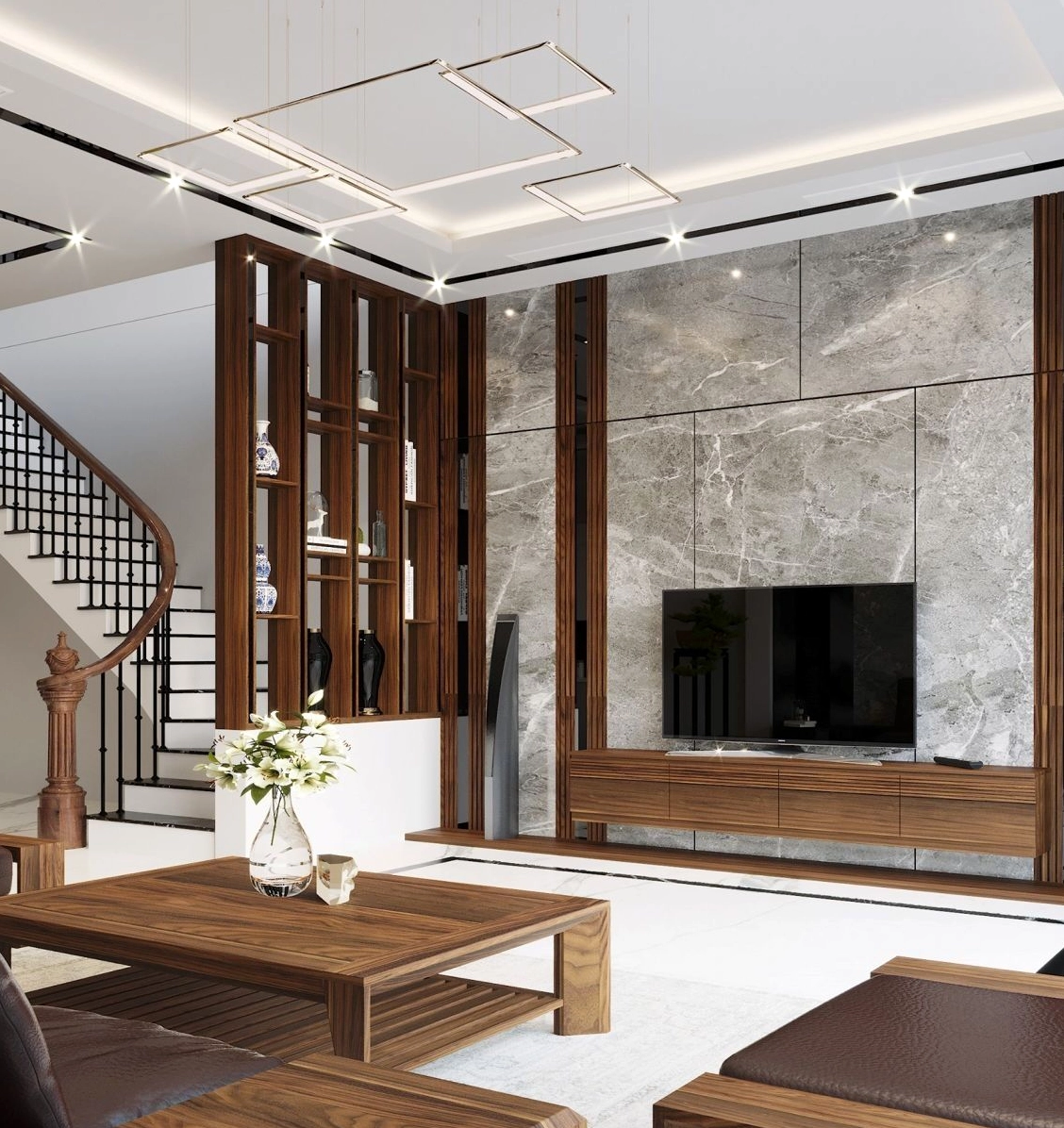 Thiết kế gỗ cầu thang đẹp mắt