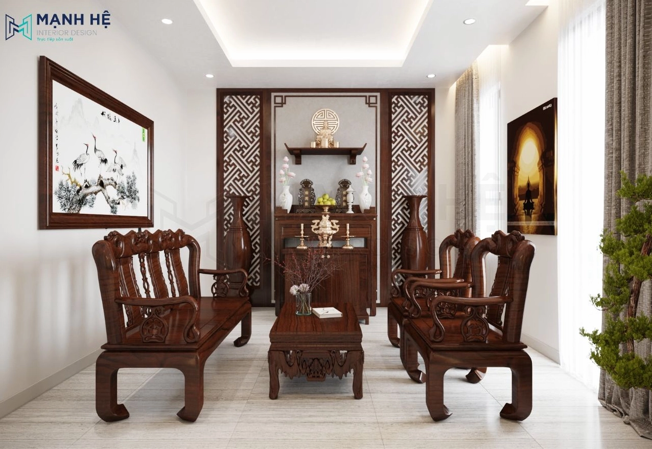 Thiết kế nội thất phòng thờ đẹp