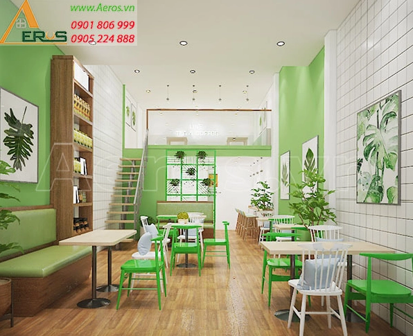 Thiết kế thi công quán trà sữa đẹp