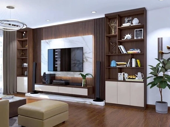 Thiết kế thi công vách ti phòng khách