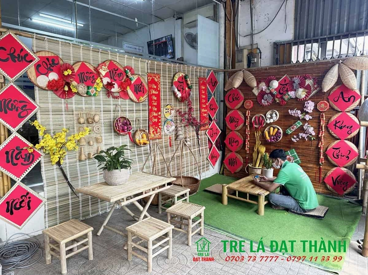 Tiểu cảnh Tết trang trí khu vực ngoài trời