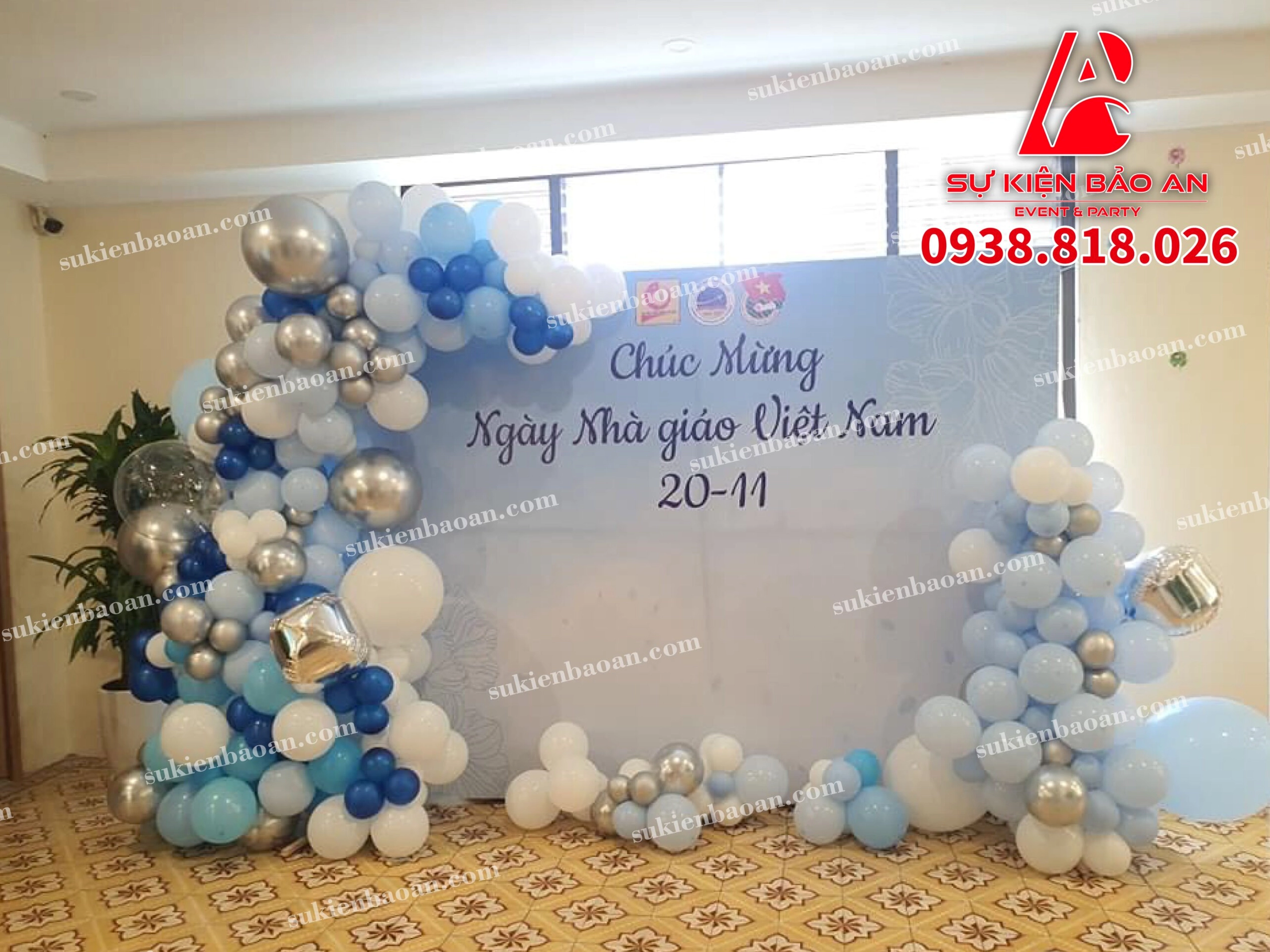 Trang trí background chụp hình 20/11