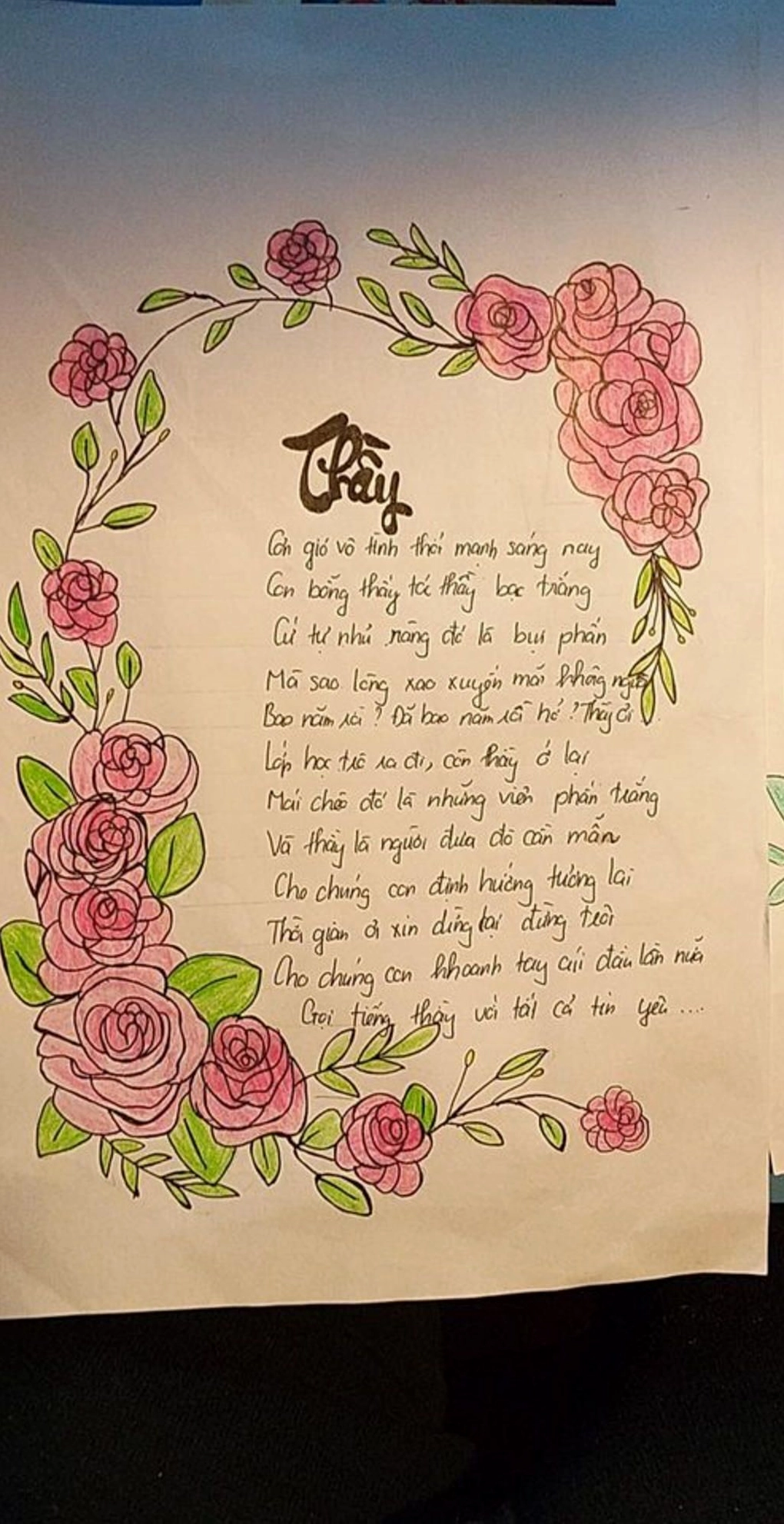 Trang trí bài thơ lục bát đẹp