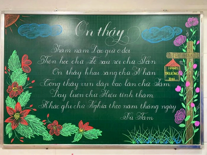 Trang trí bài thơ theo phong cách hiện đại