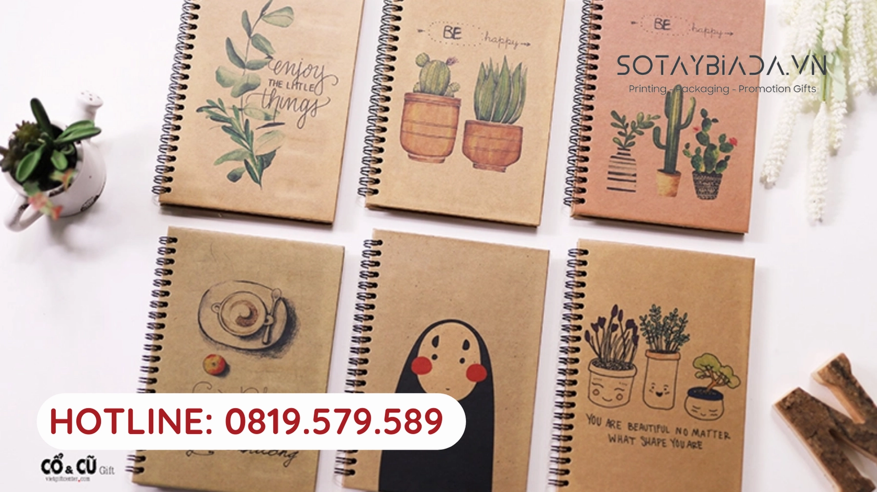 Trang trí bìa sổ bằng hình vẽ và chữ viết tay