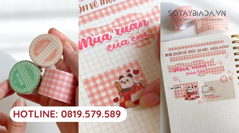 Trang trí bìa sổ bằng washi tape