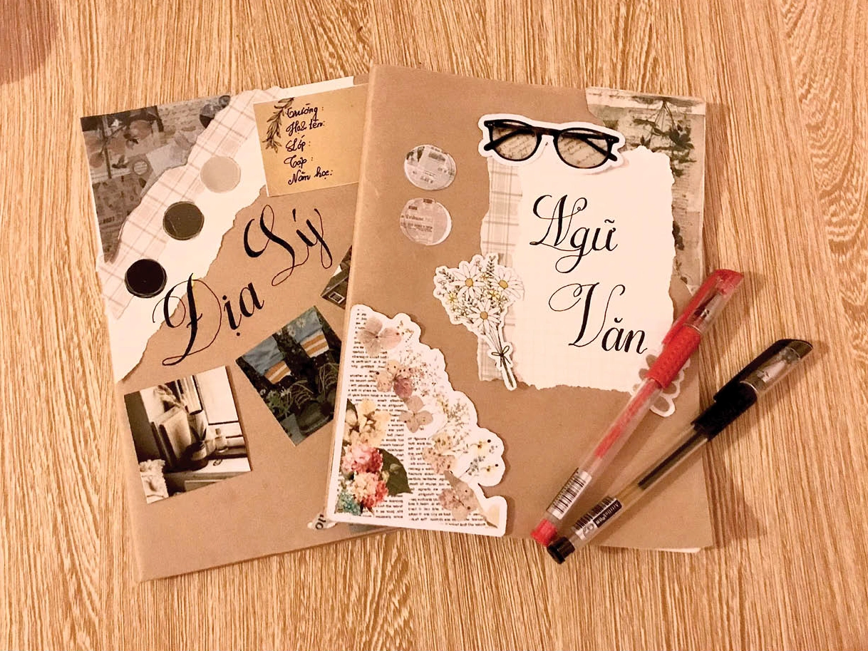 Trang trí bìa vở chủ đề đến trường