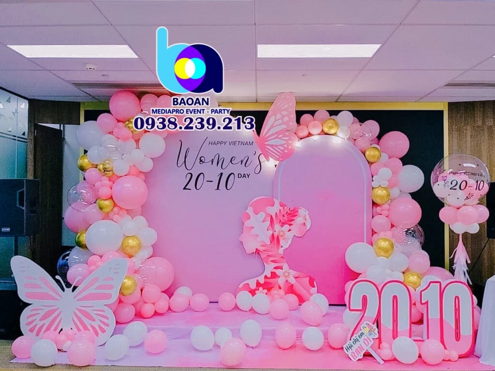 Trang trí bong bóng ngày 20/10