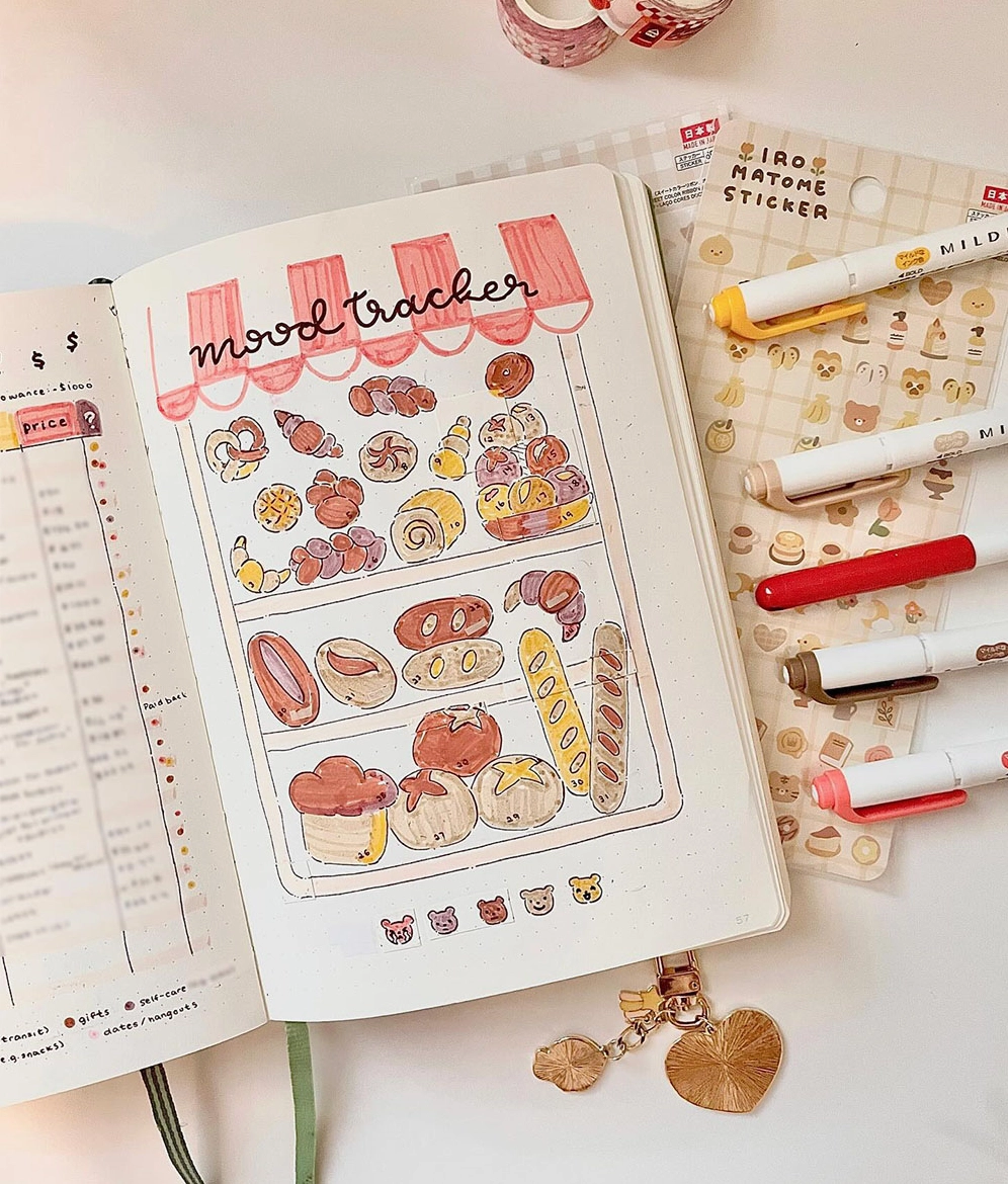Trang trí bullet journal mood tracker