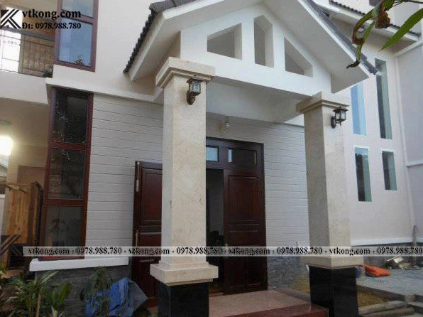 Trang trí cột nhà mặt tiền tối giản
