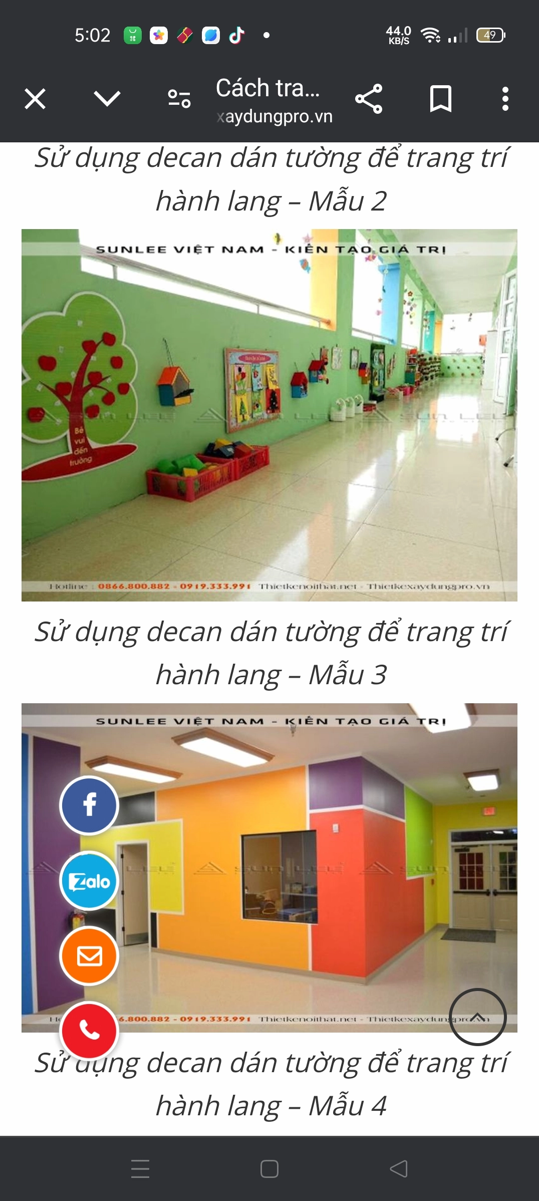 Trang trí hành lang mầm non đẹp mắt