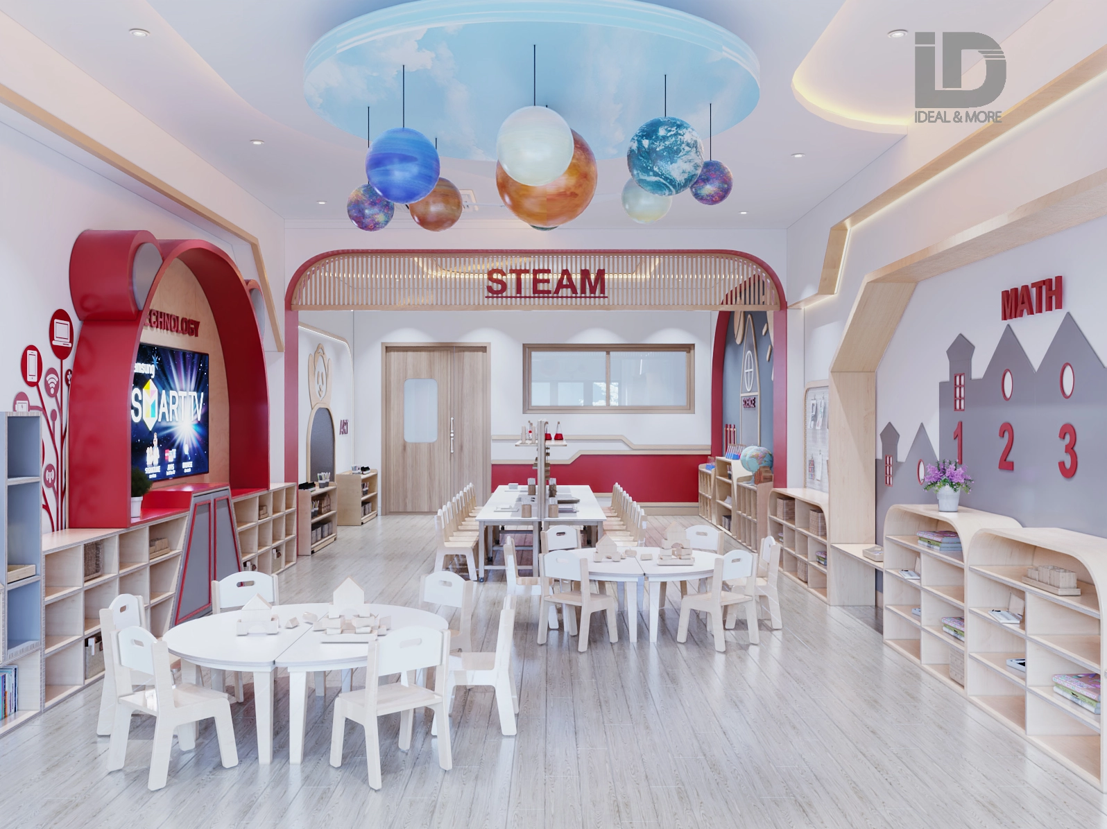 Trang trí lớp học STEAM mầm non sáng tạo