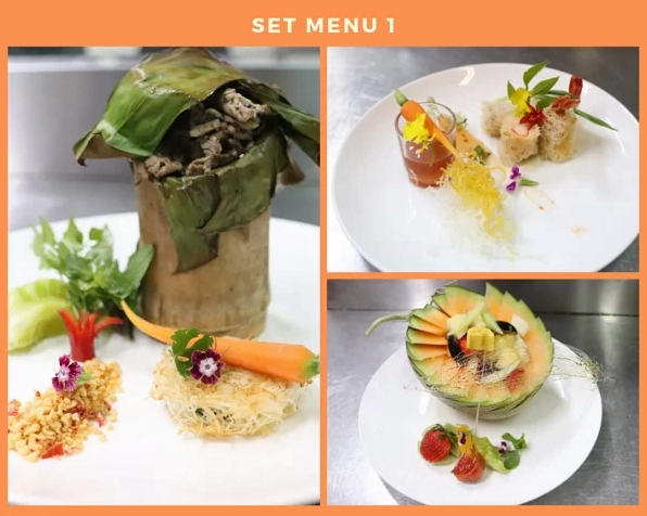 Trang trí món ăn trong set menu