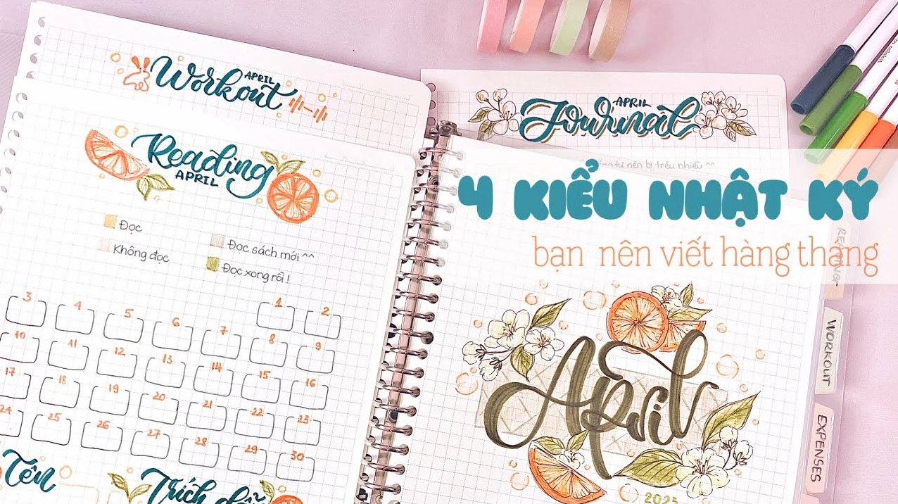 Trang trí nhật ký bằng ảnh và giấy nhớ