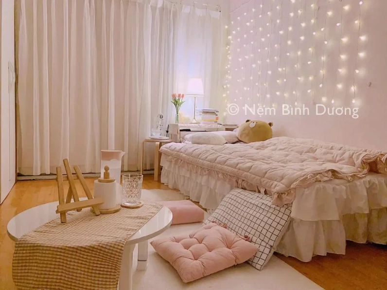 Trang trí phòng ngủ nhỏ cho nữ không giường