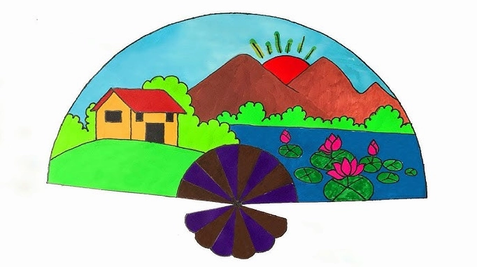 Trang trí quạt giấy cho không gian hiện đại
