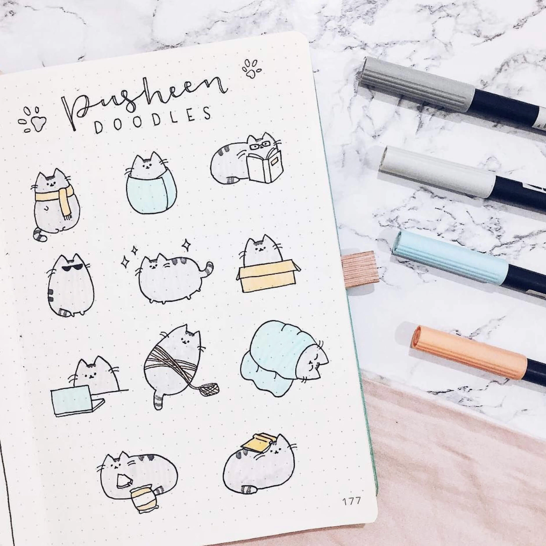 Trang trí sổ tay bằng doodle