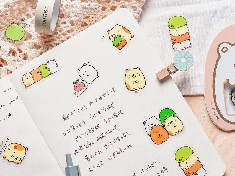 Trang trí sổ tay với sticker chủ đề