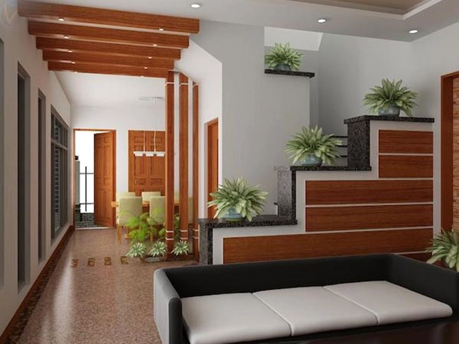 Trang trí tam cấp cầu thang với vách ngăn CNC hiện đại