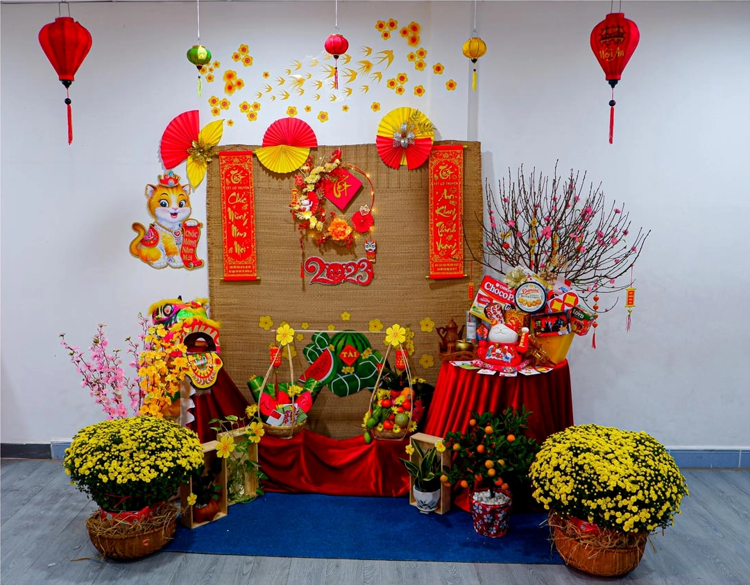 Trang trí Tết bằng rọ hoa