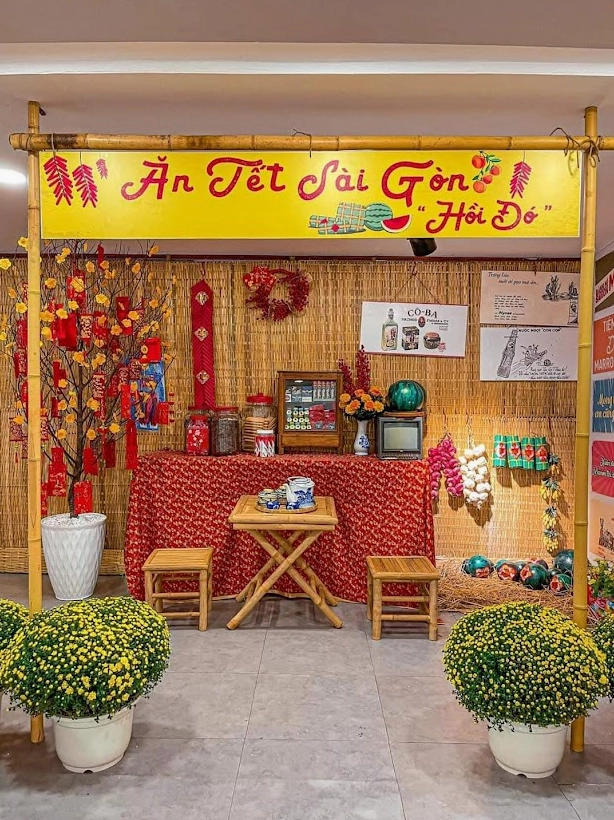 Trang trí Tết gian hàng quê